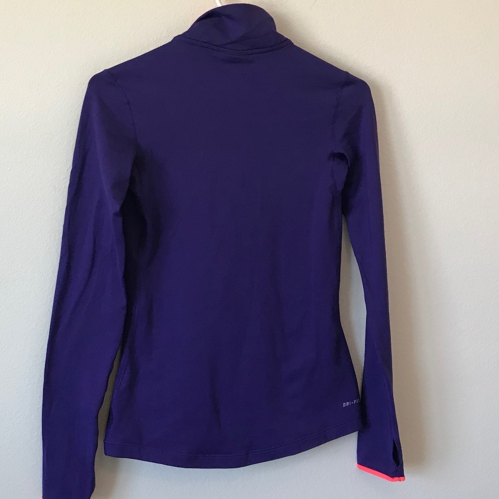 NIKE Pro Dri-Fit Hyperwarm Purple & Pink Fleece Lined 1/2 Zip Pullover Jacket. S - Picture 4 of 7